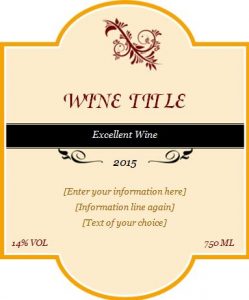 wine label template wine label