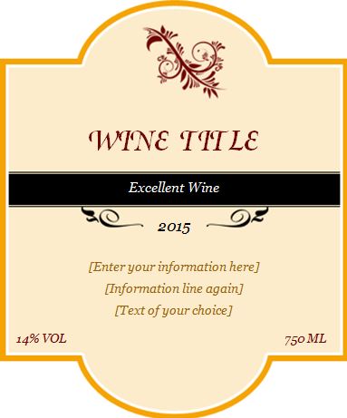 wine label template