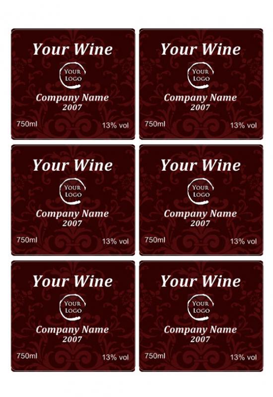 wine label template