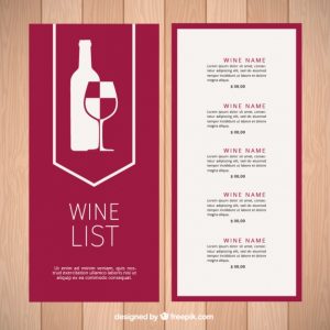 wine list template modern wine list template