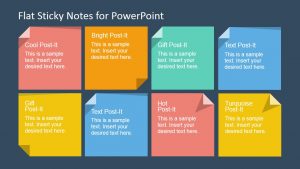 word flowchart template flat sticky notes