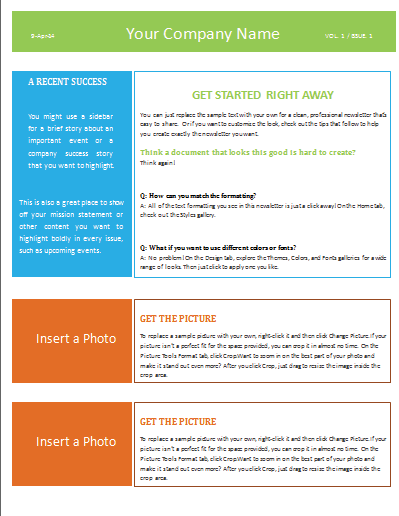 word newsletter template