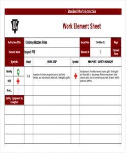 work instruction template standard work instruction template