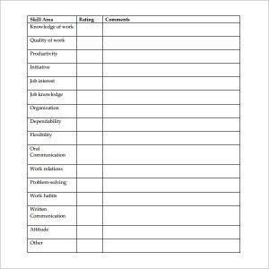 work order template free staff evaluation sample