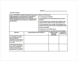 work plan template work plan template free download