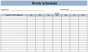 work schedule template work schedule template