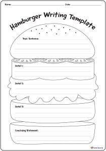 work sheet templates teachingresource hamburgerwritingtemplate