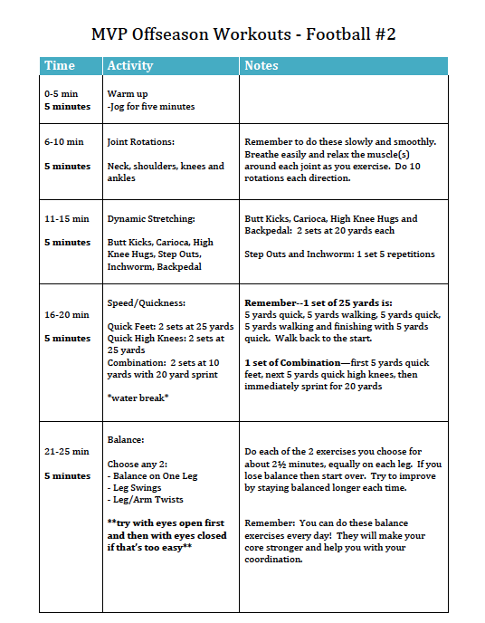 workout program template