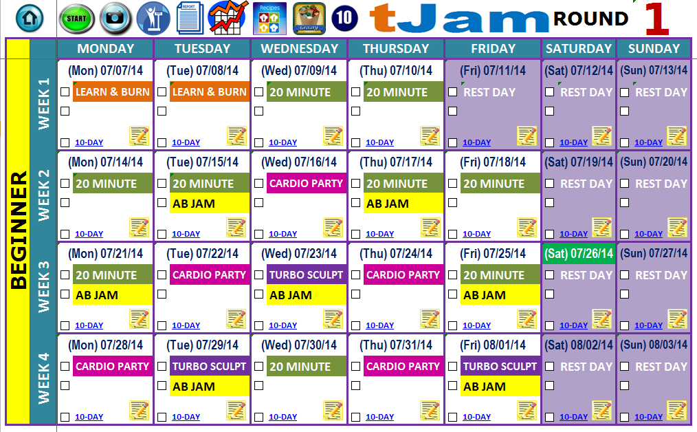 workout schedule template