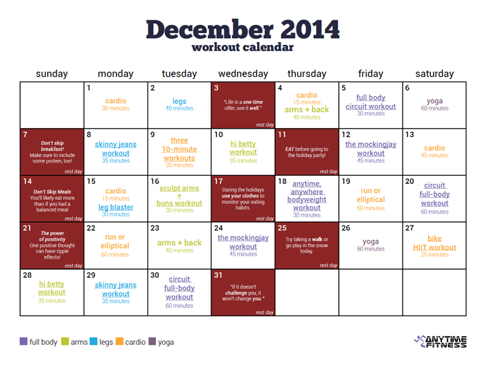 workout schedule template