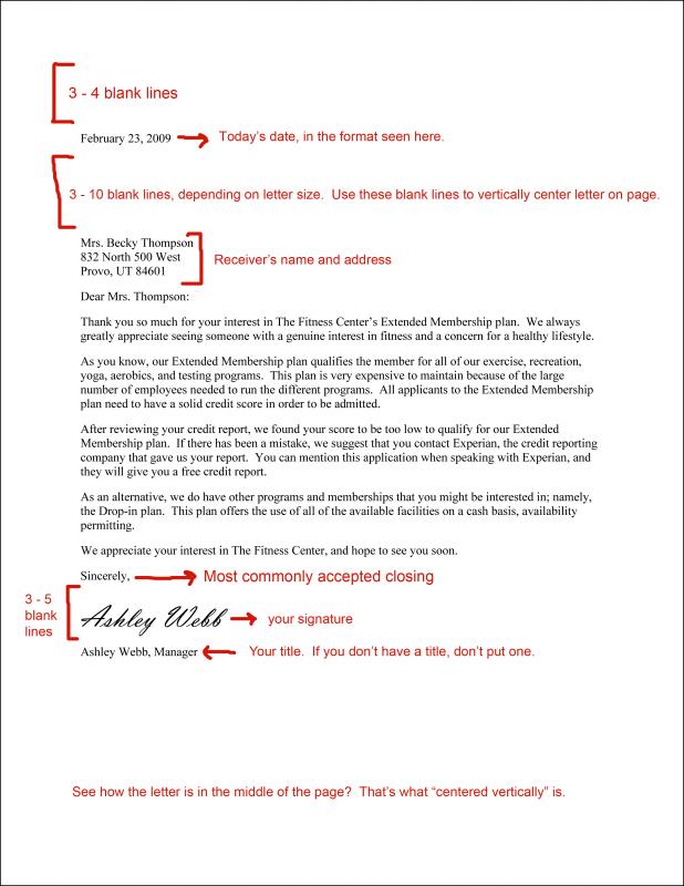 Writing A Letter Format Pdf