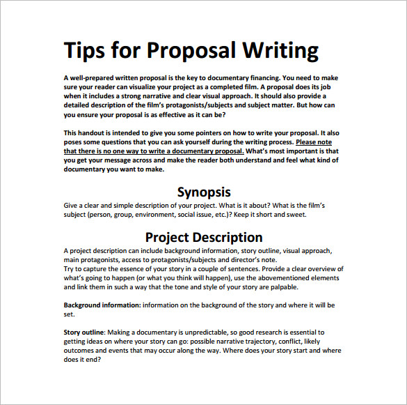 Writing A Proposal Template Business