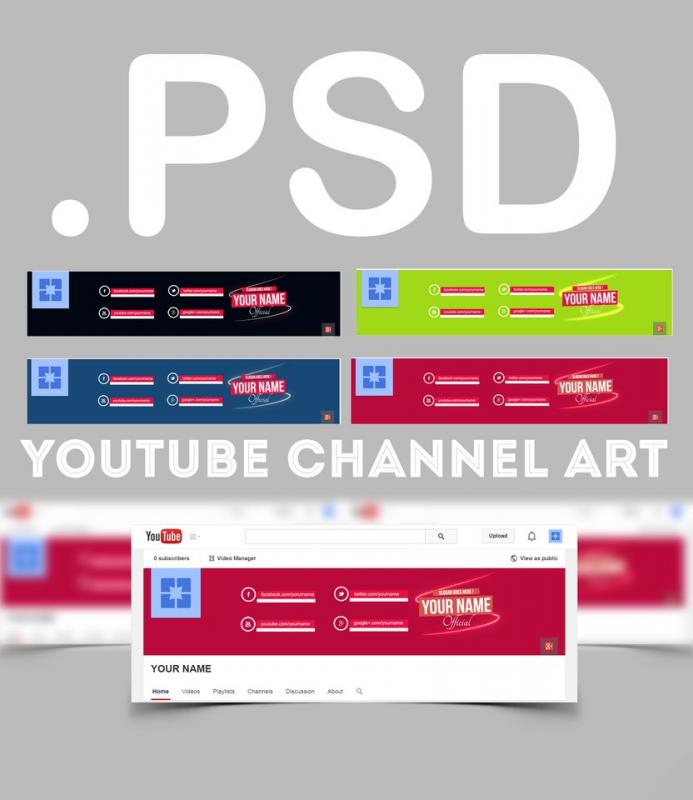 Youtube Channel Art Template Psd Template Business